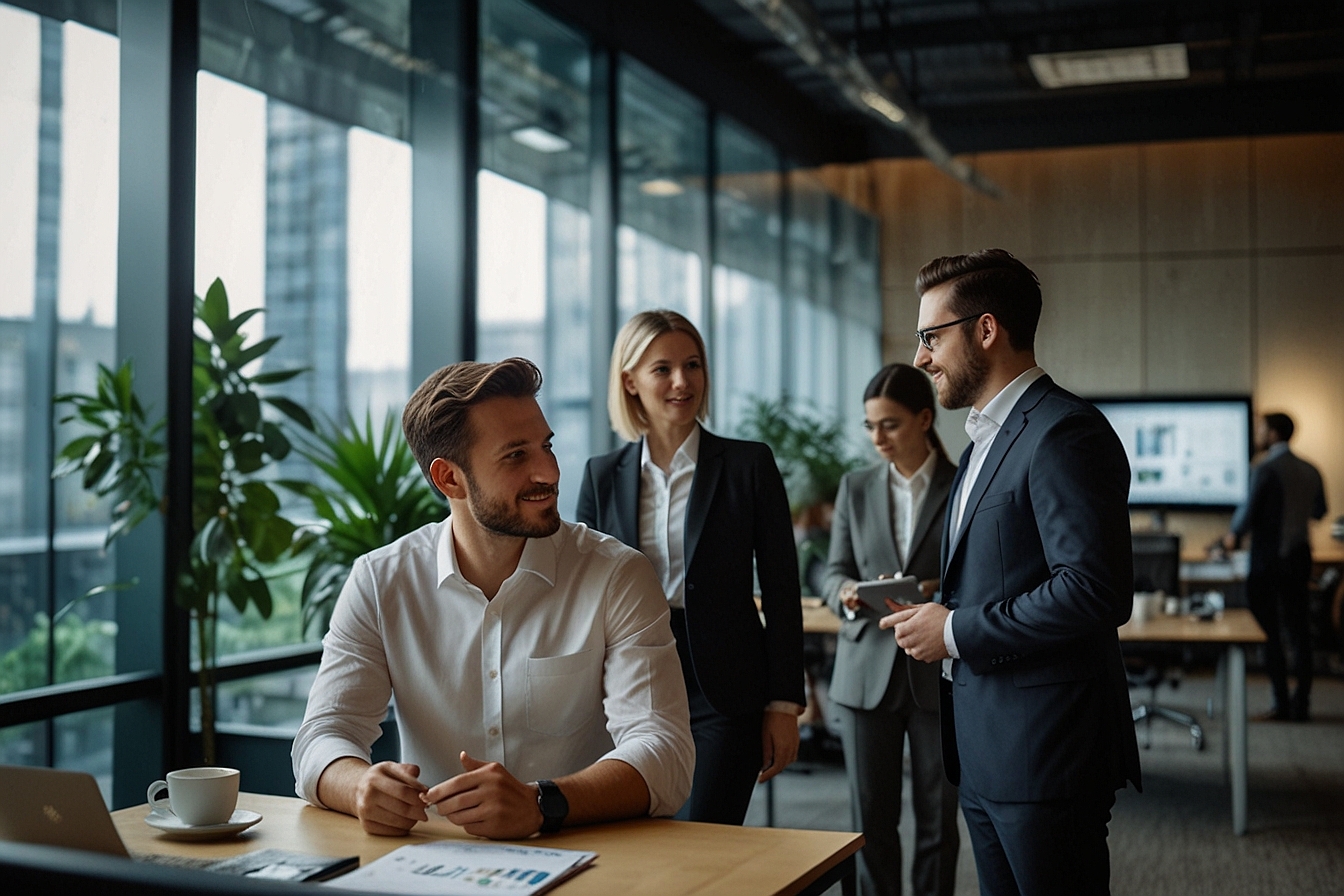 Leonardo_Lightning_XL_A_corporate_setting_with_multiple_client_1