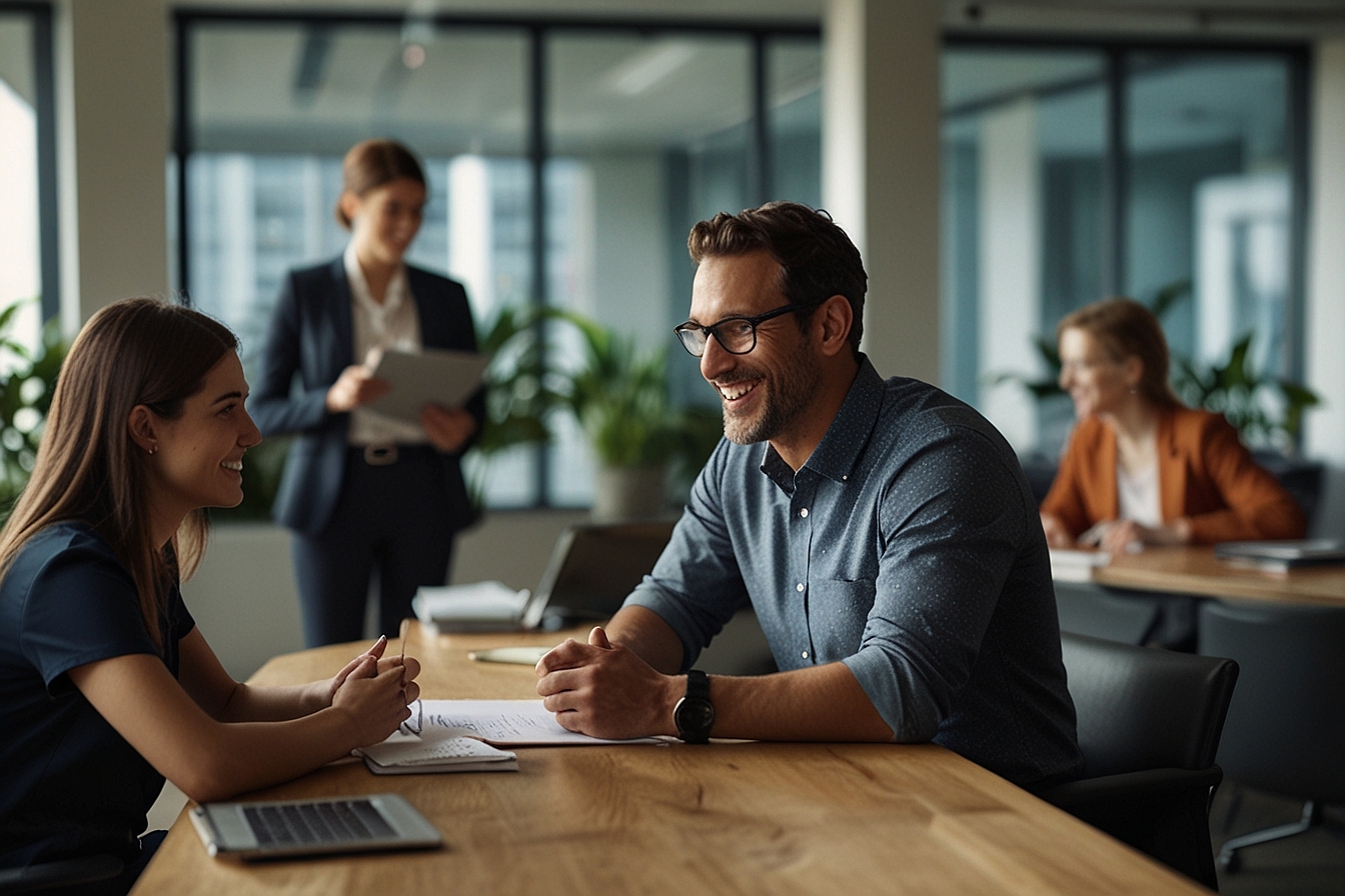 Leonardo_Lightning_XL_A_modern_office_scene_showing_diverse_bu_0